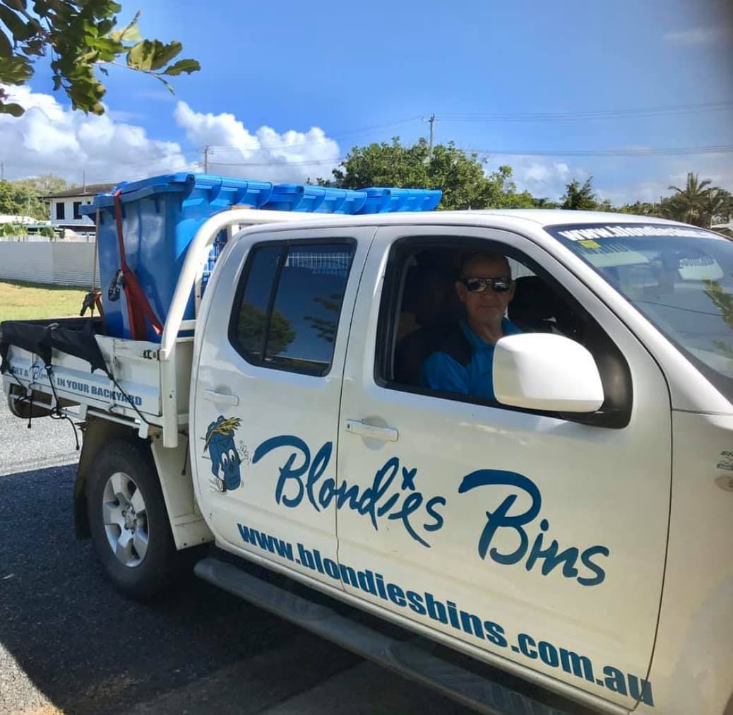 A White Ute With Blondies Bin Written On Itβ Blondies Bins in Mirani, QLD