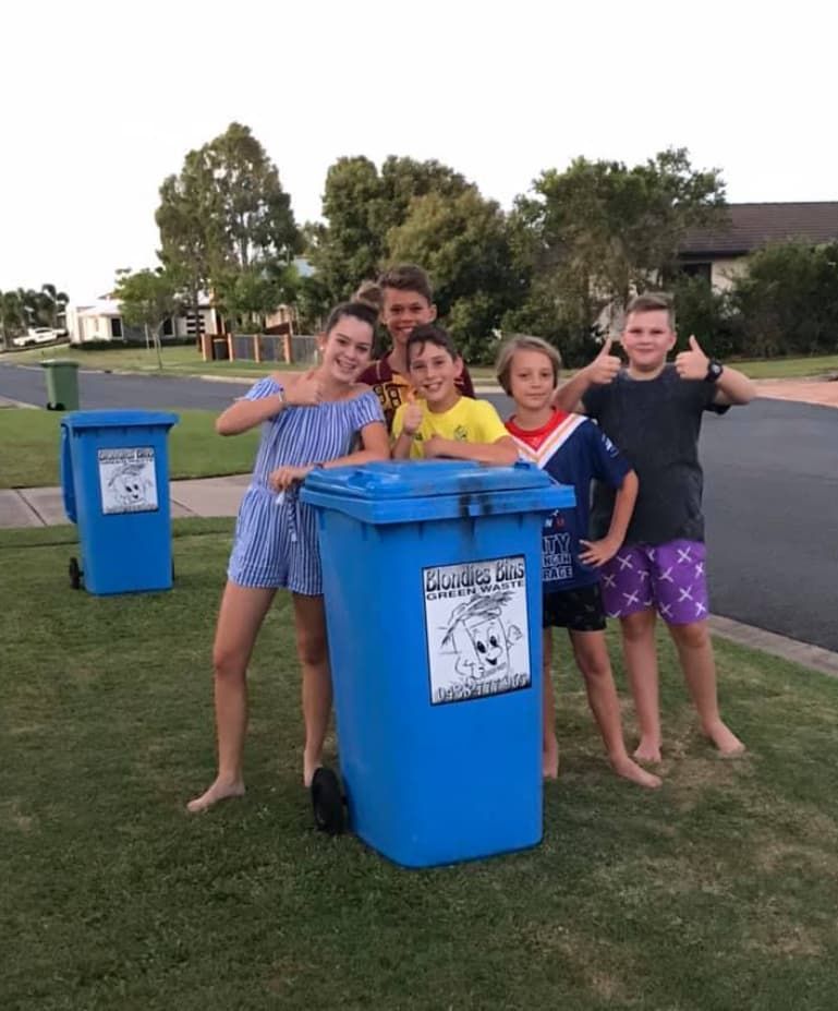 A Sign That Says ' Blonder 's Bins ' On It — Blondies Bins in East Mackay, QLD