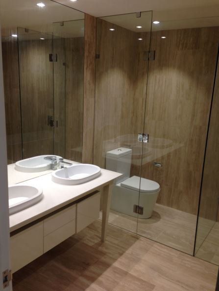 Frameless glass door for shower