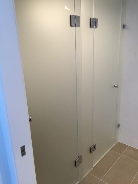 View of shower glass door