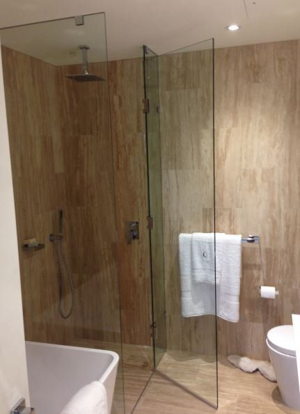 Frameless glass door for shower