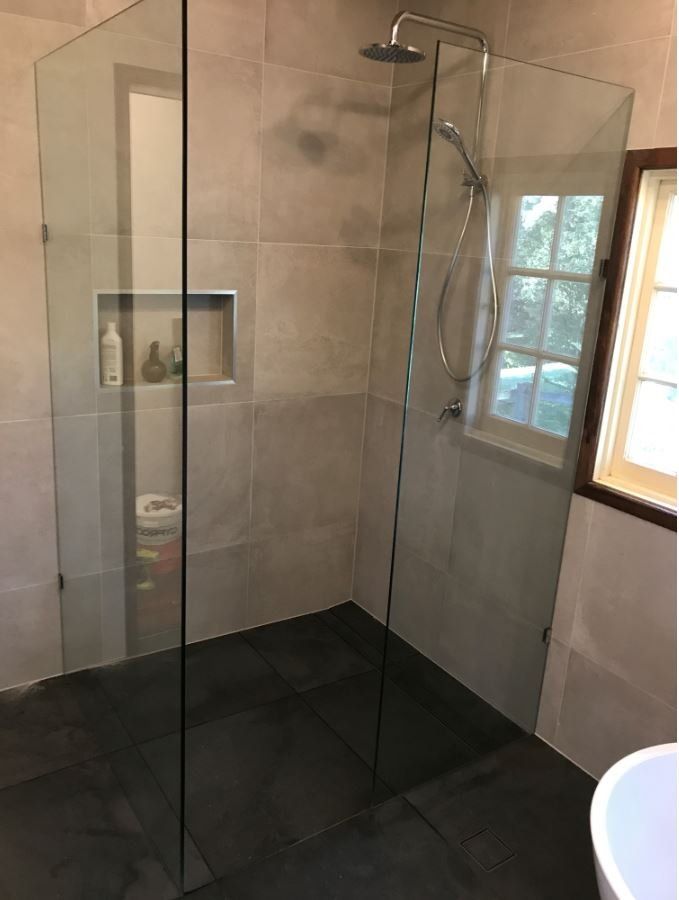 View of shower glass door
