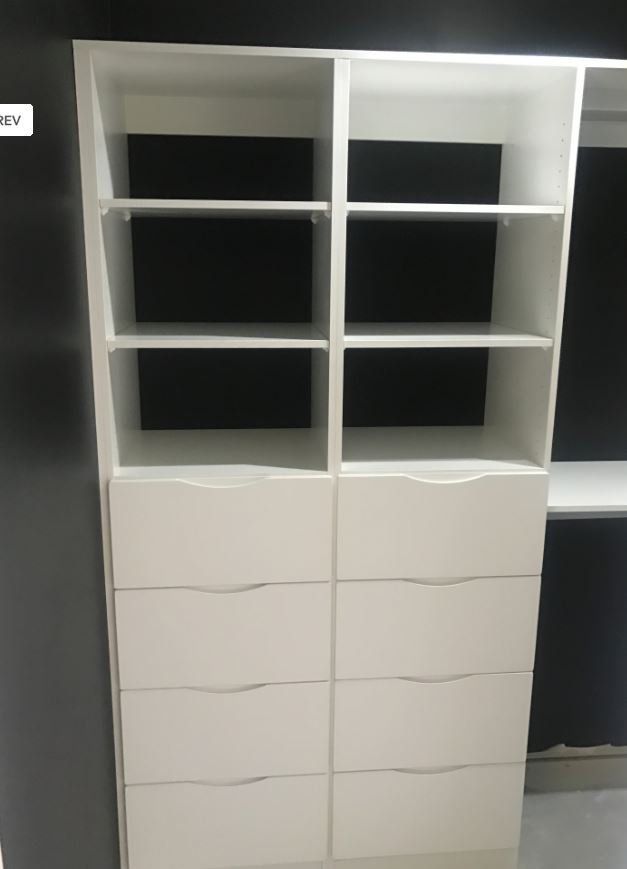 Custom storage shelves for wardrobe