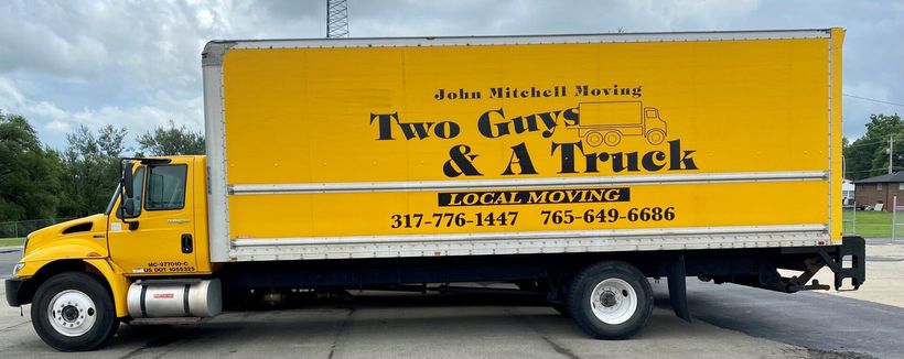 A truck belonging to movers in the Fishers, IN area