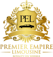 The logo for premier empire limousine royalty on wheels