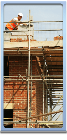 Scaffolding with workman