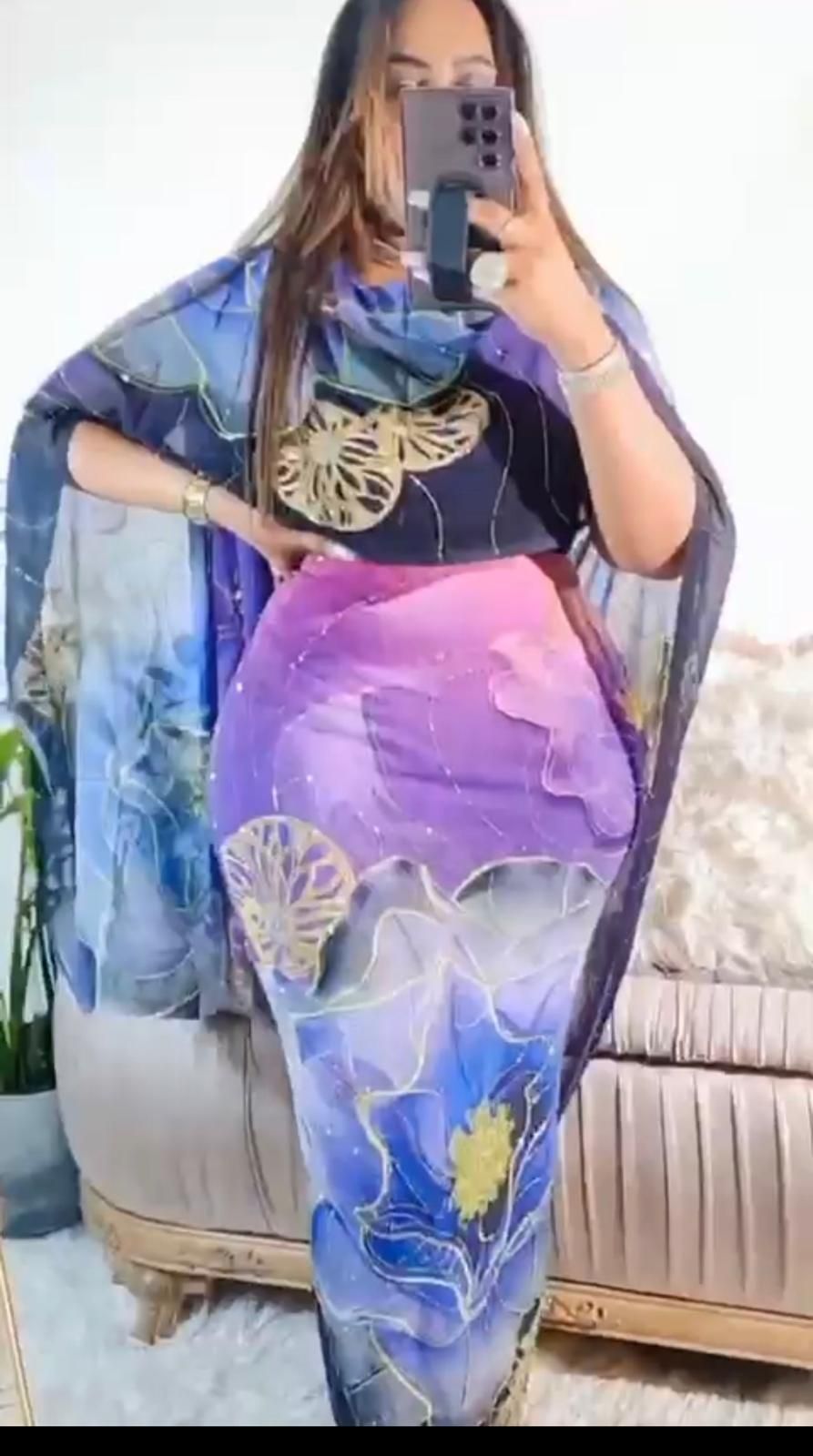 Hareer Mushakel Rabit Purple Blue Gold