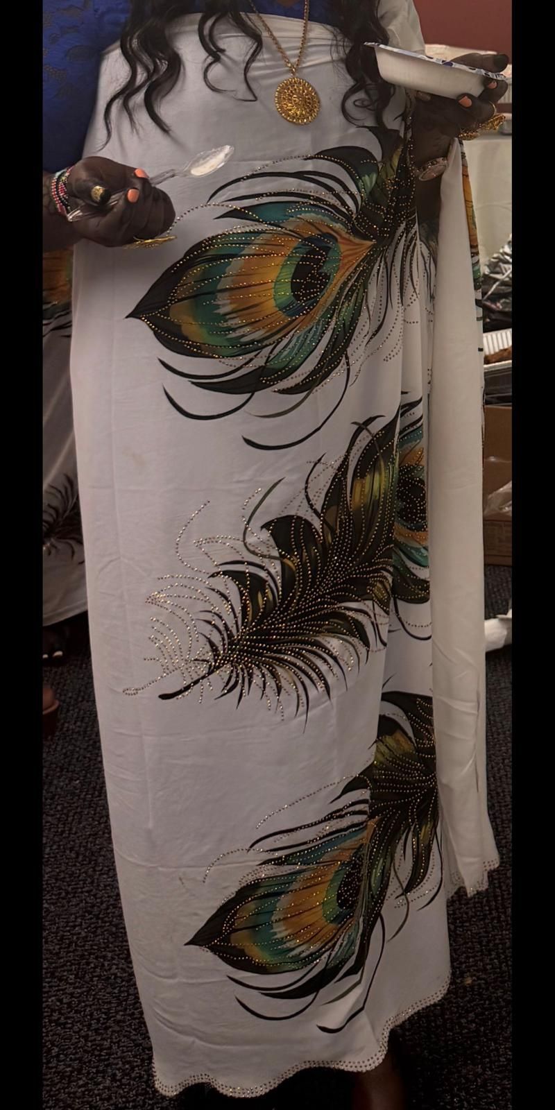 Lawe White Peacock Print