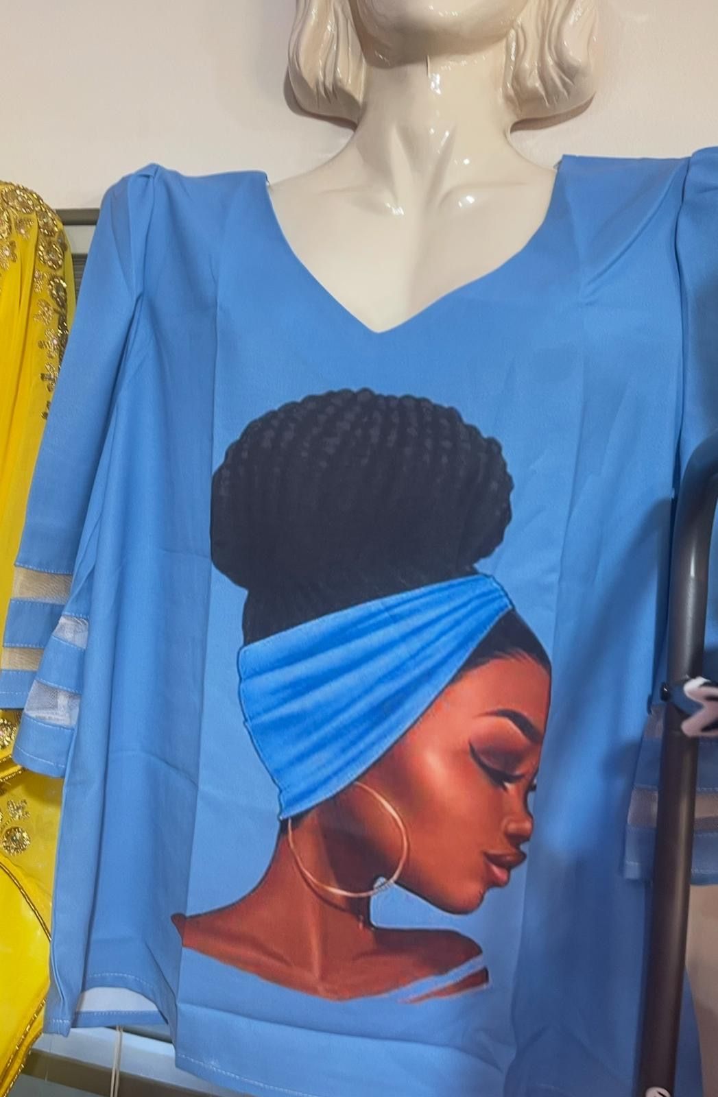 African Jalabia Blue