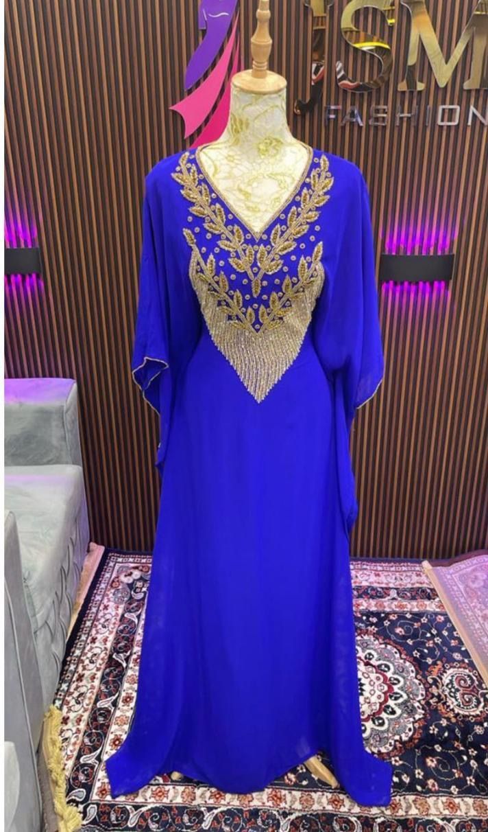 Dubai Abaia Blue Gold  Short Sleeves