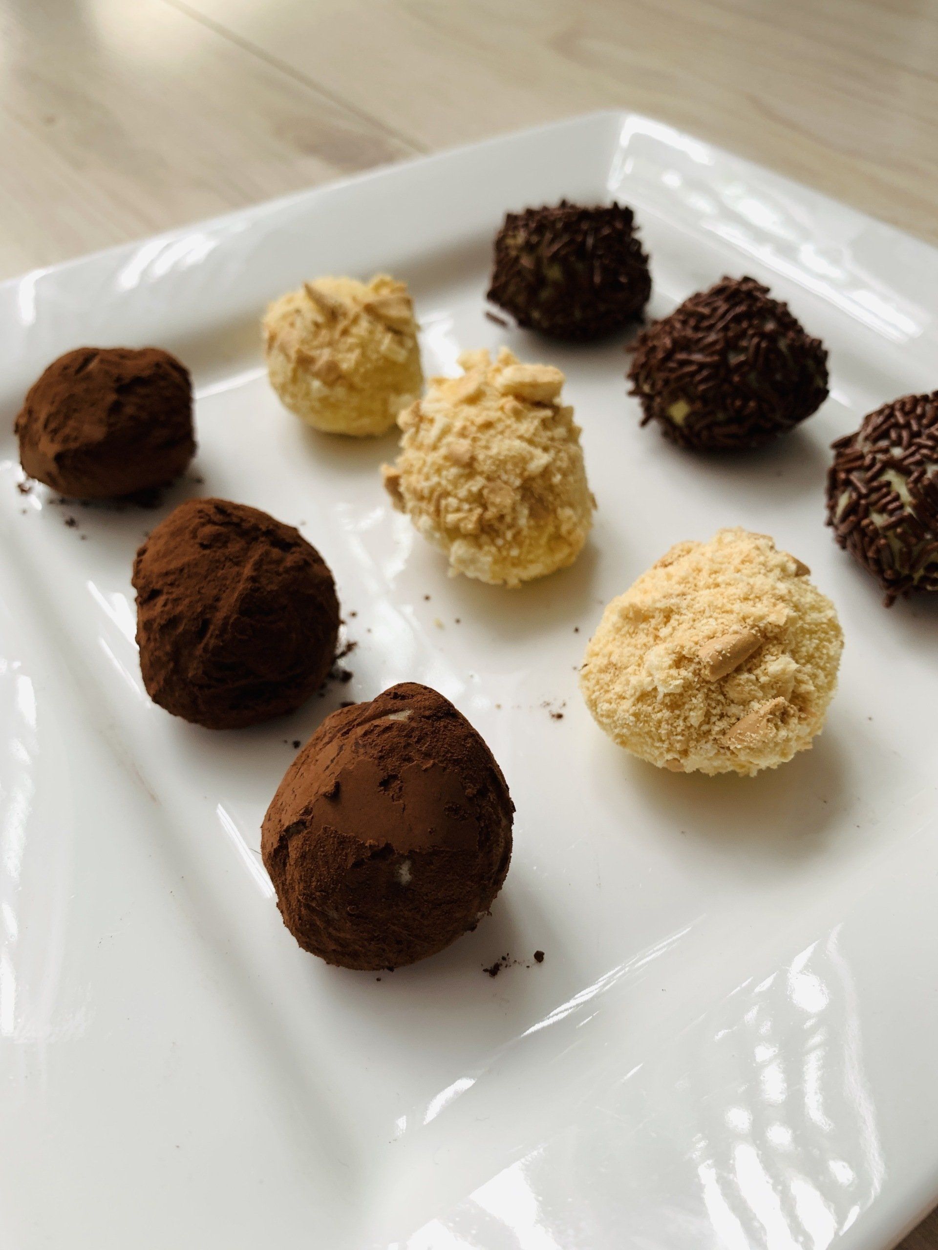 Recept; Witte chocolade truffels (verschillende smaken)