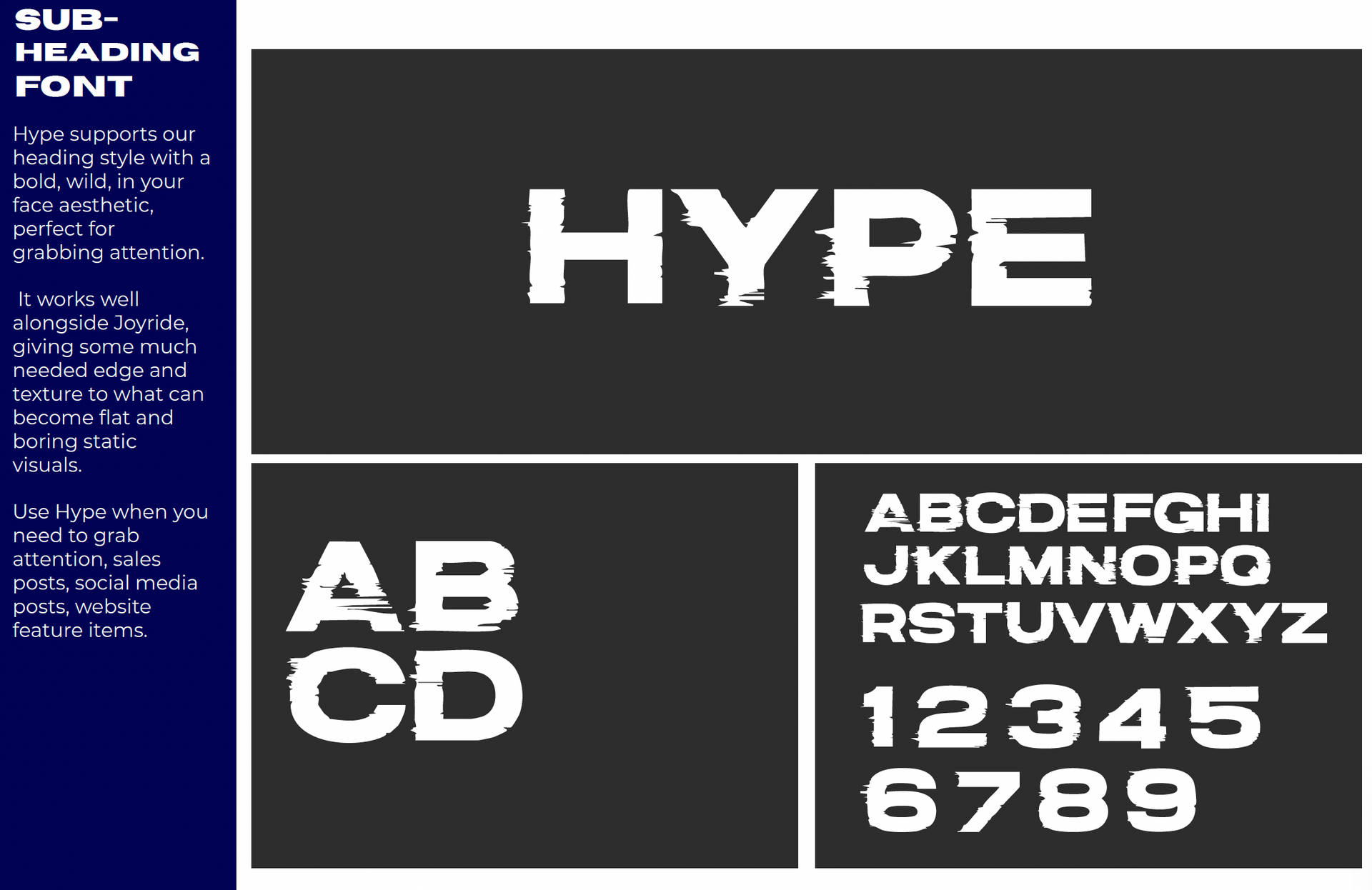 Hype font used for IGNITE Powersports subheadings and bold social media messaging