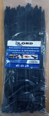 Bridas de nailon blancas y negras. Texto: 