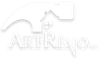 Un logo blanc avec une maison et le mot artreno dessus