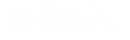 White logo on white background.