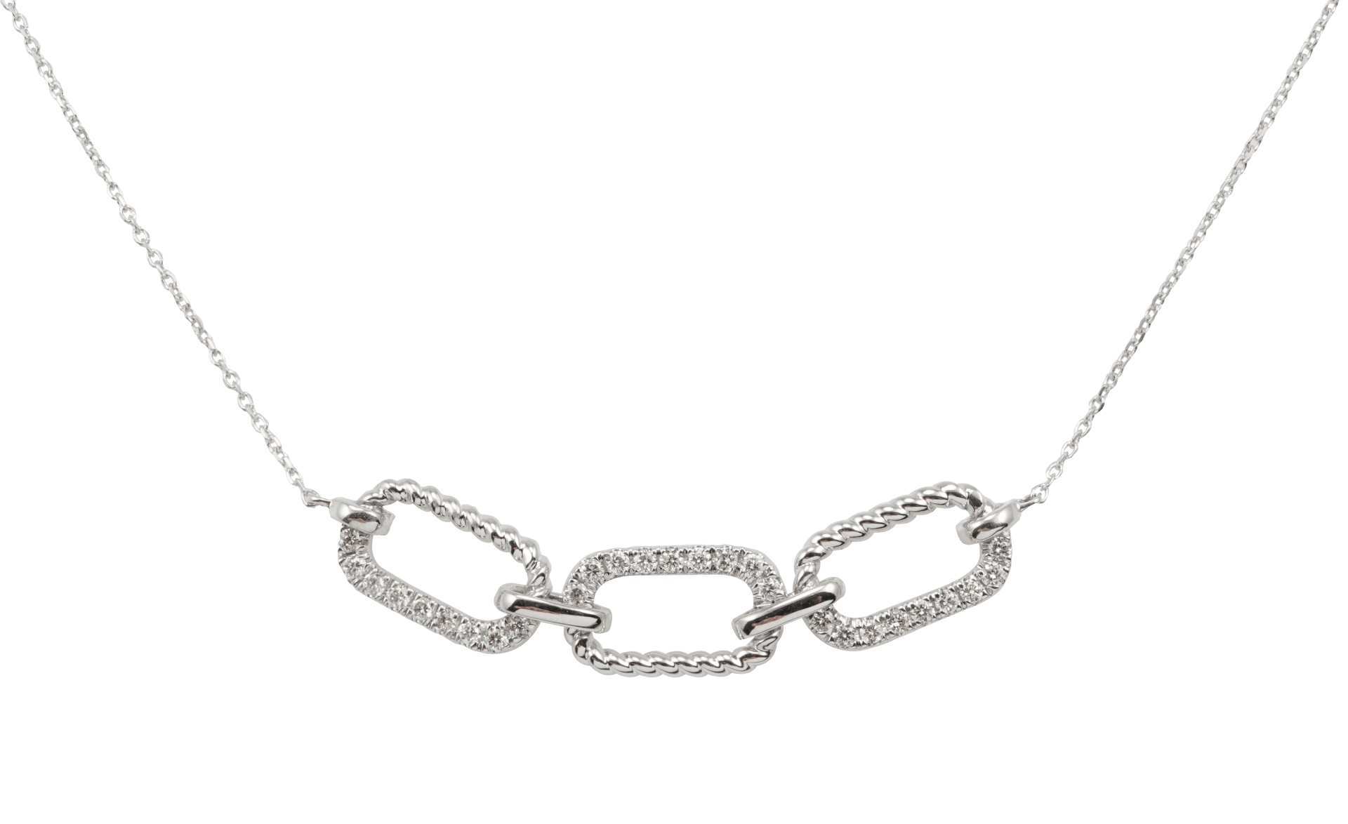 White Diamond Cluster Pendant w/ Chain