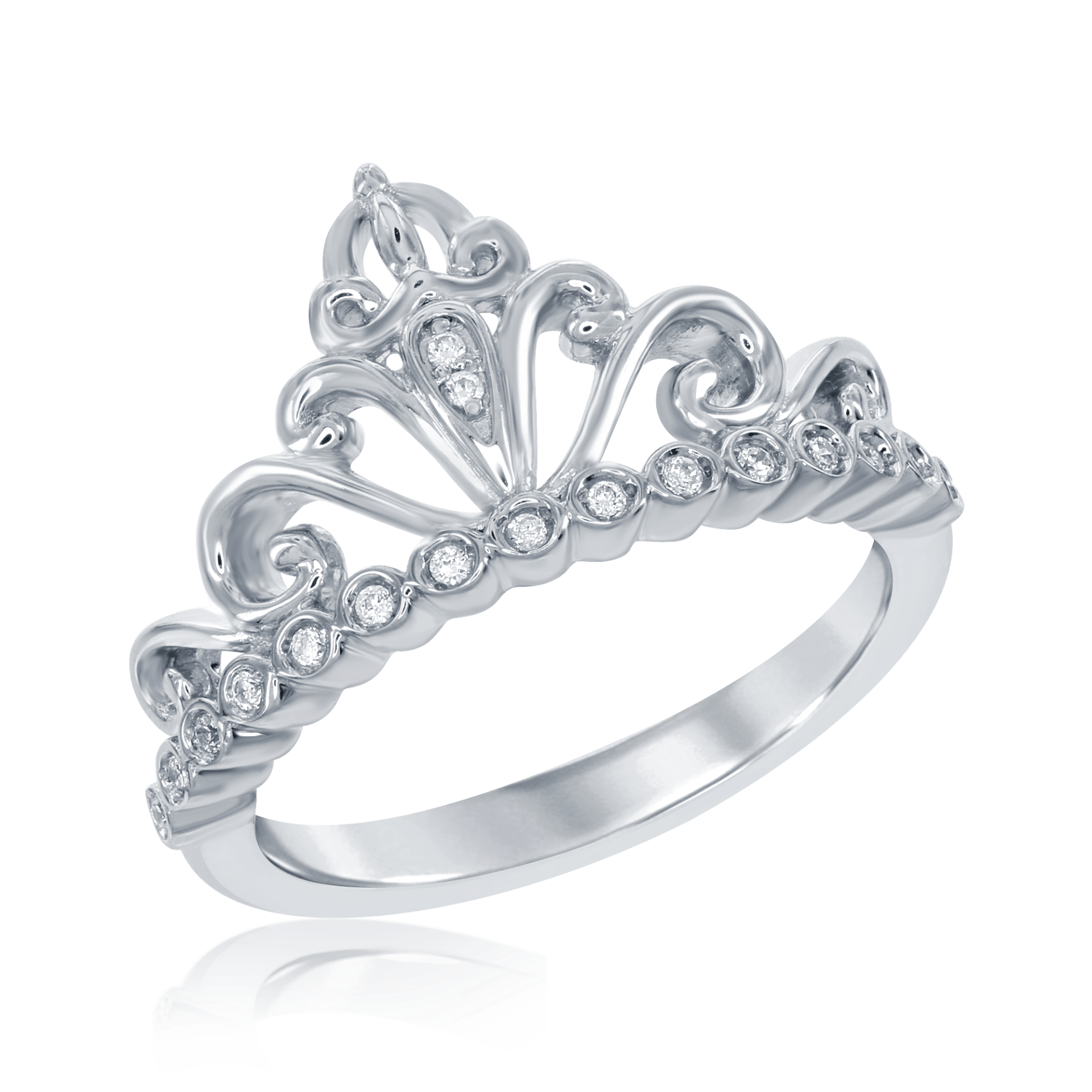White Diamond Cluster Ring