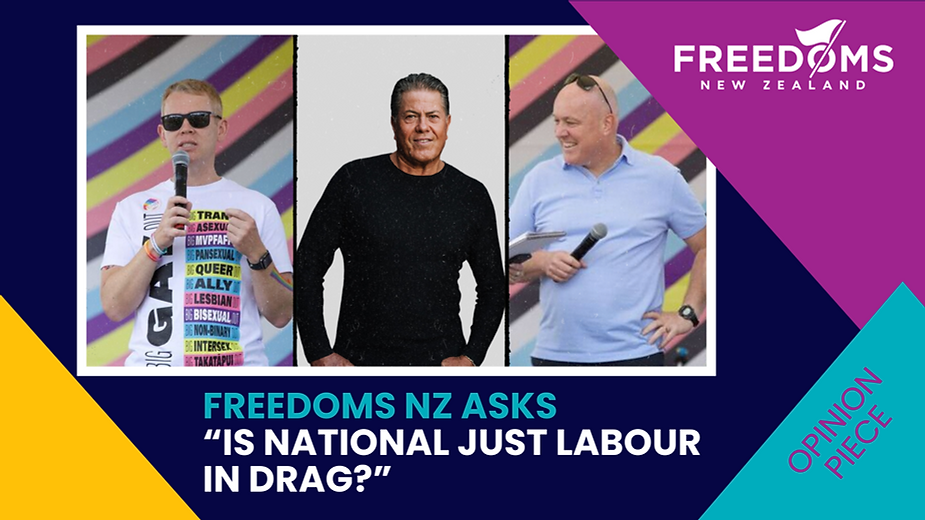 FREEDOMS NZ ASKS "IS NATIONAL JUST LABOUR IN DRAG?"