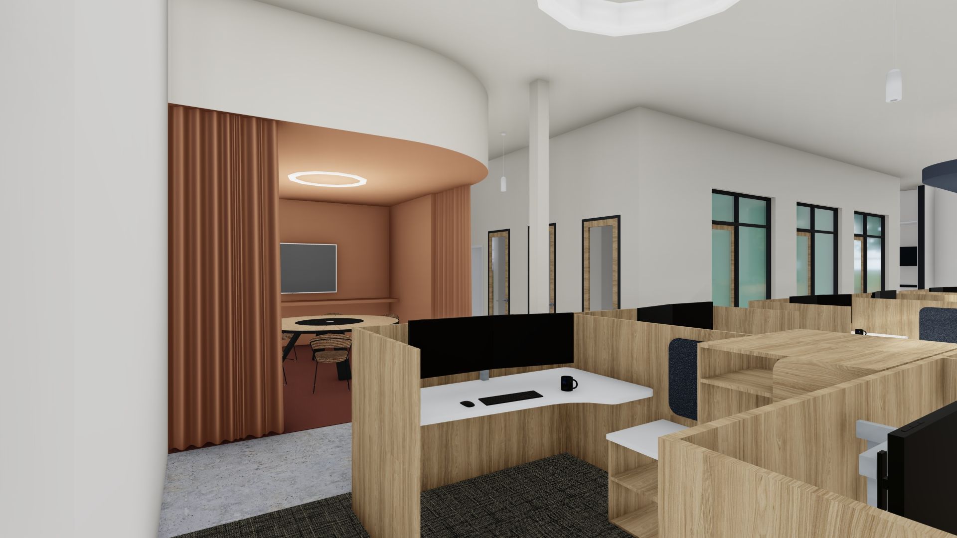 Architectural rendering of planned mixed-use development in Aiken