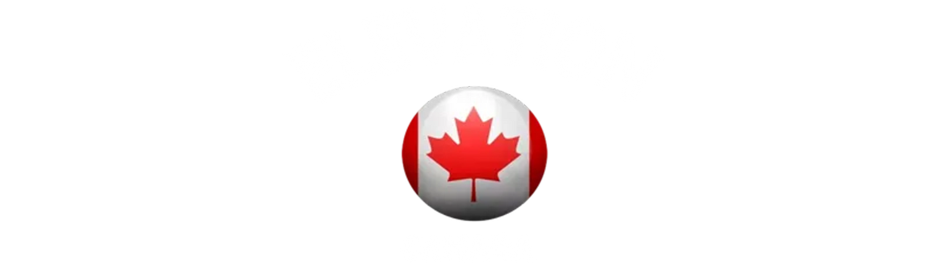 Un drapeau canadien avec une feuille d'érable dessus est sur un fond blanc.