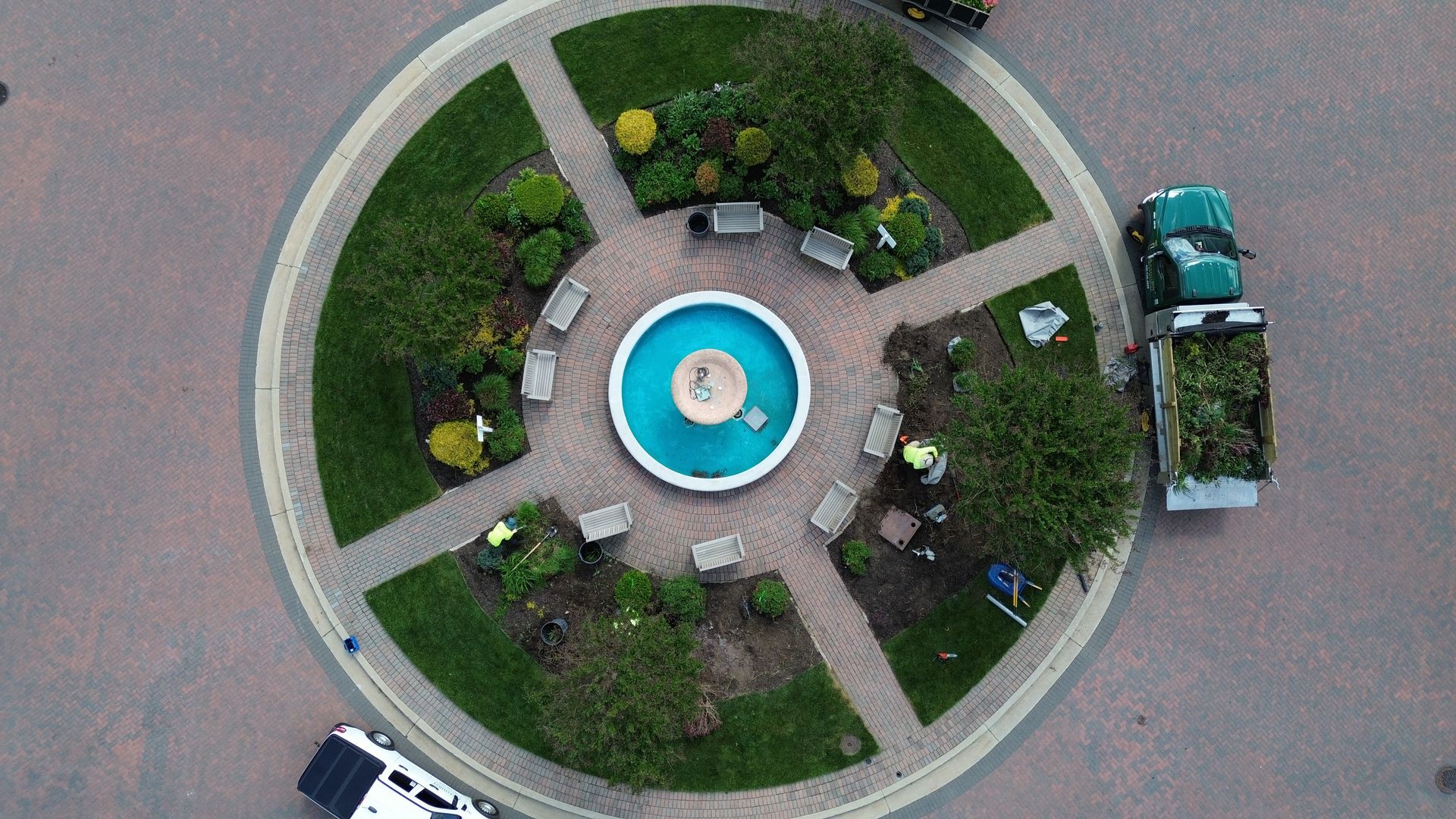 Courtyard Center from a drone - top down