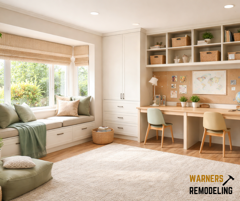 calm, functional homeschool space