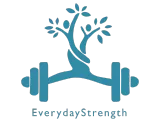 Teal logo: barbell with a tree and people intertwined, "EverydayStrength" text below.