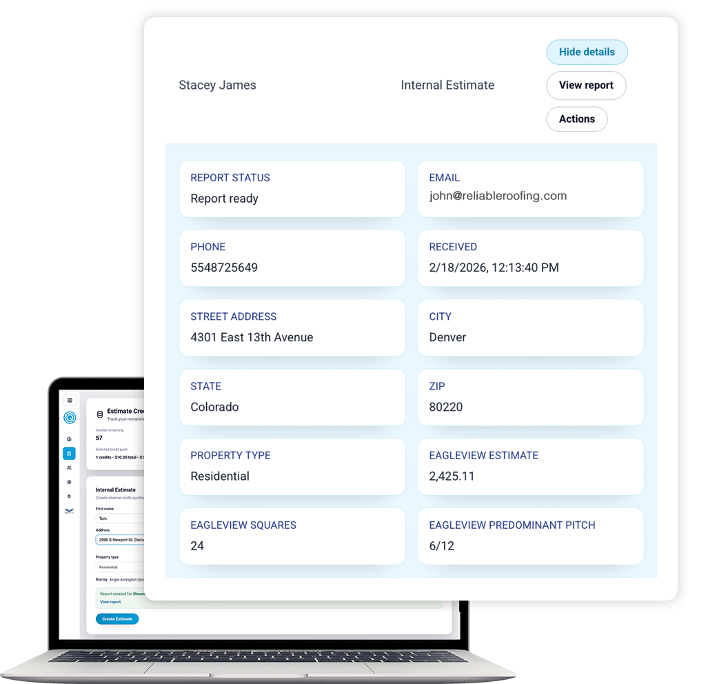 QuickQuote for Roofs online pricing tool.