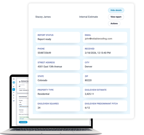QuickQuote for Roofs online pricing tool.