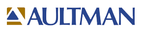 Logo of Aultman, a healthcare provider, featuring a blue and gold geometric design next to the company name in blue.