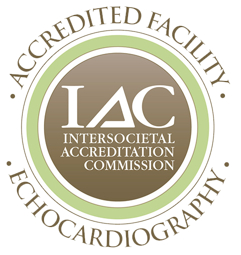 IAC accreditation seal for Echocardiography, with text: