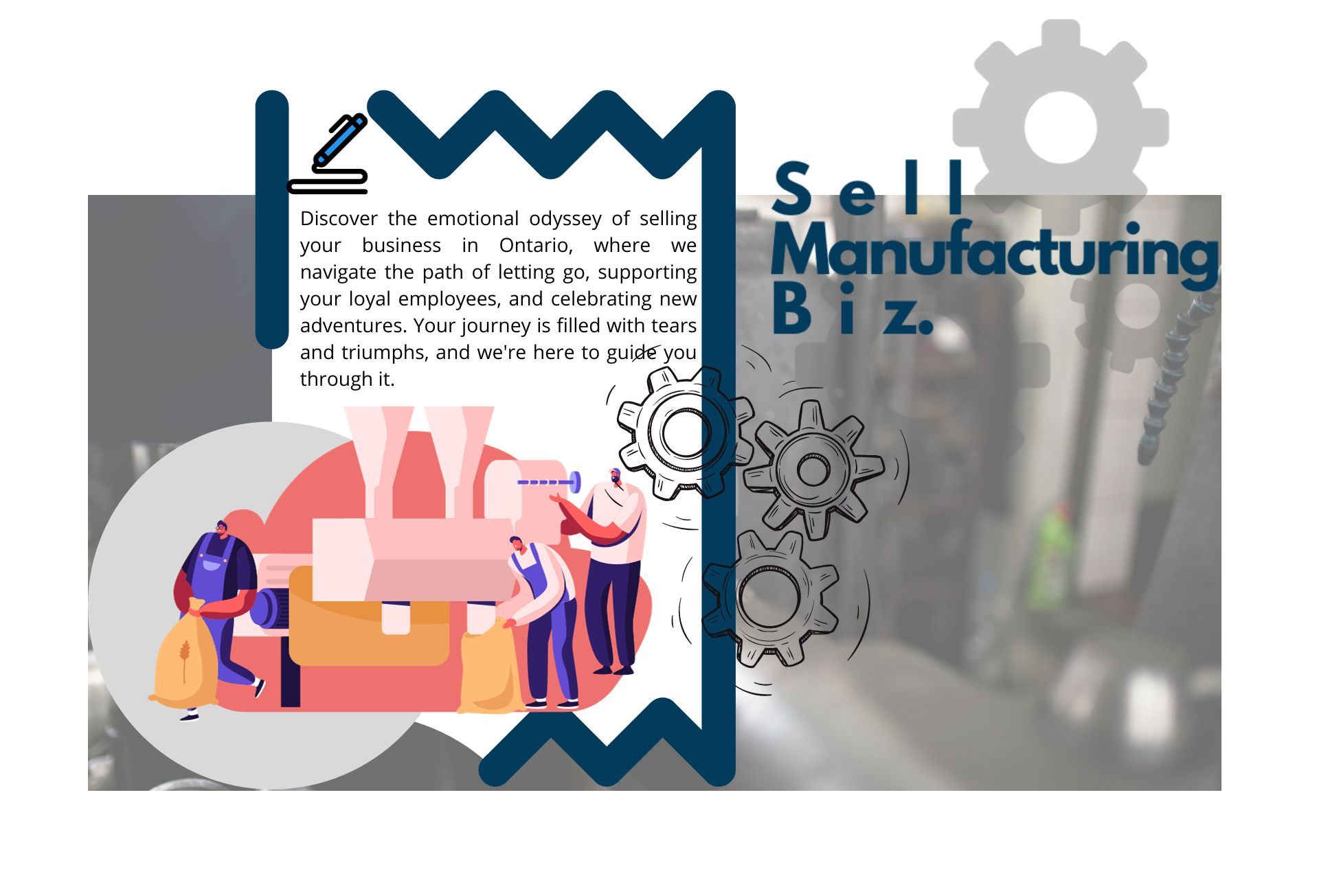 sell manufacturing biz shows people working in a factory