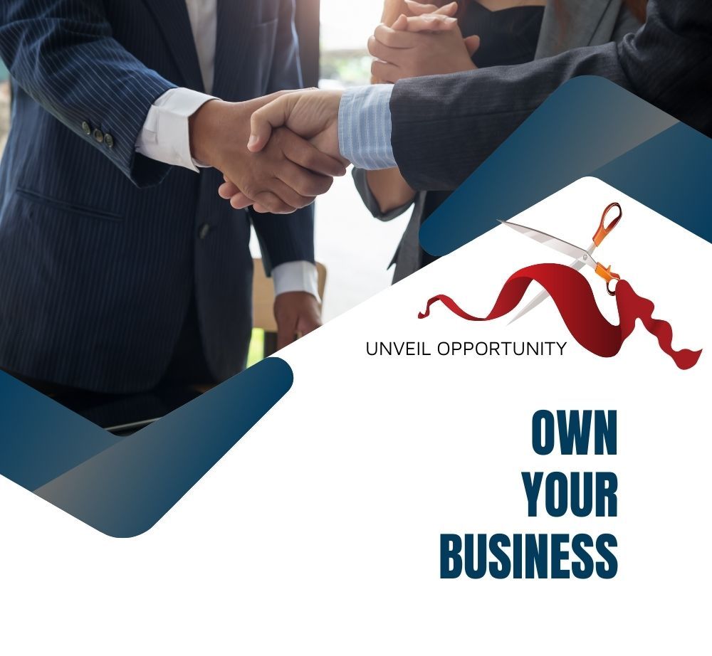 a poster that says own your business on it
