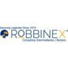 The robbinex logo is on a white background. Business brokerage in toronto