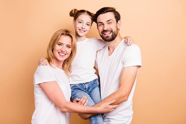 Family posing for portrait photo