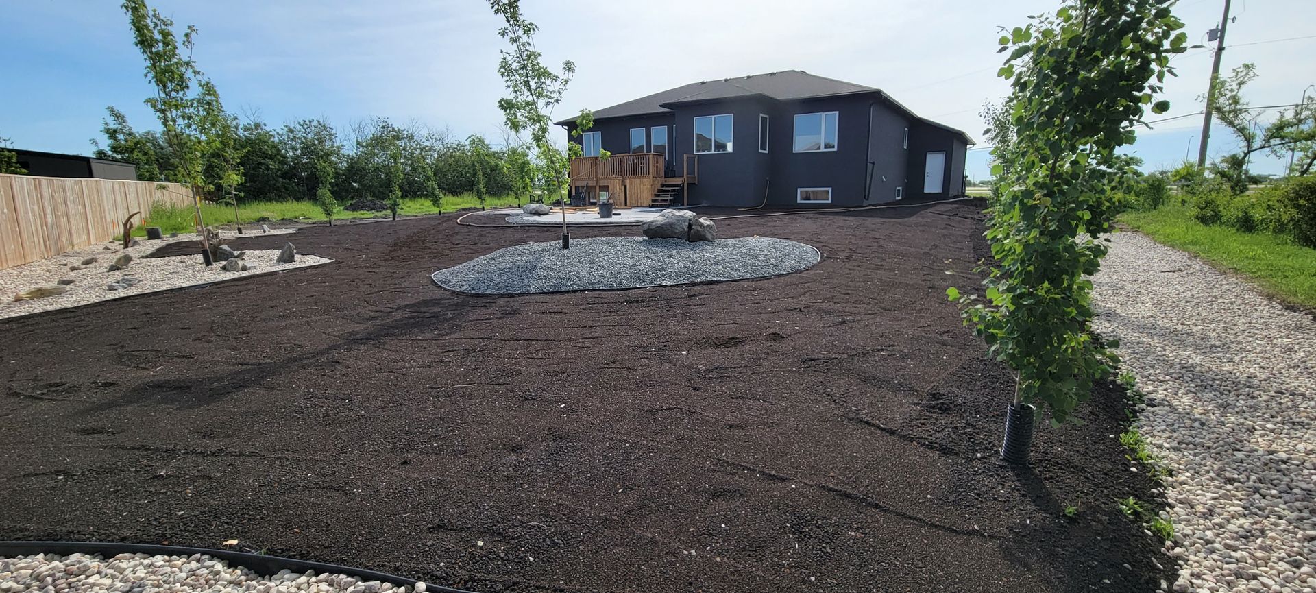 Land grading and soil preparation for new hydroseeding project