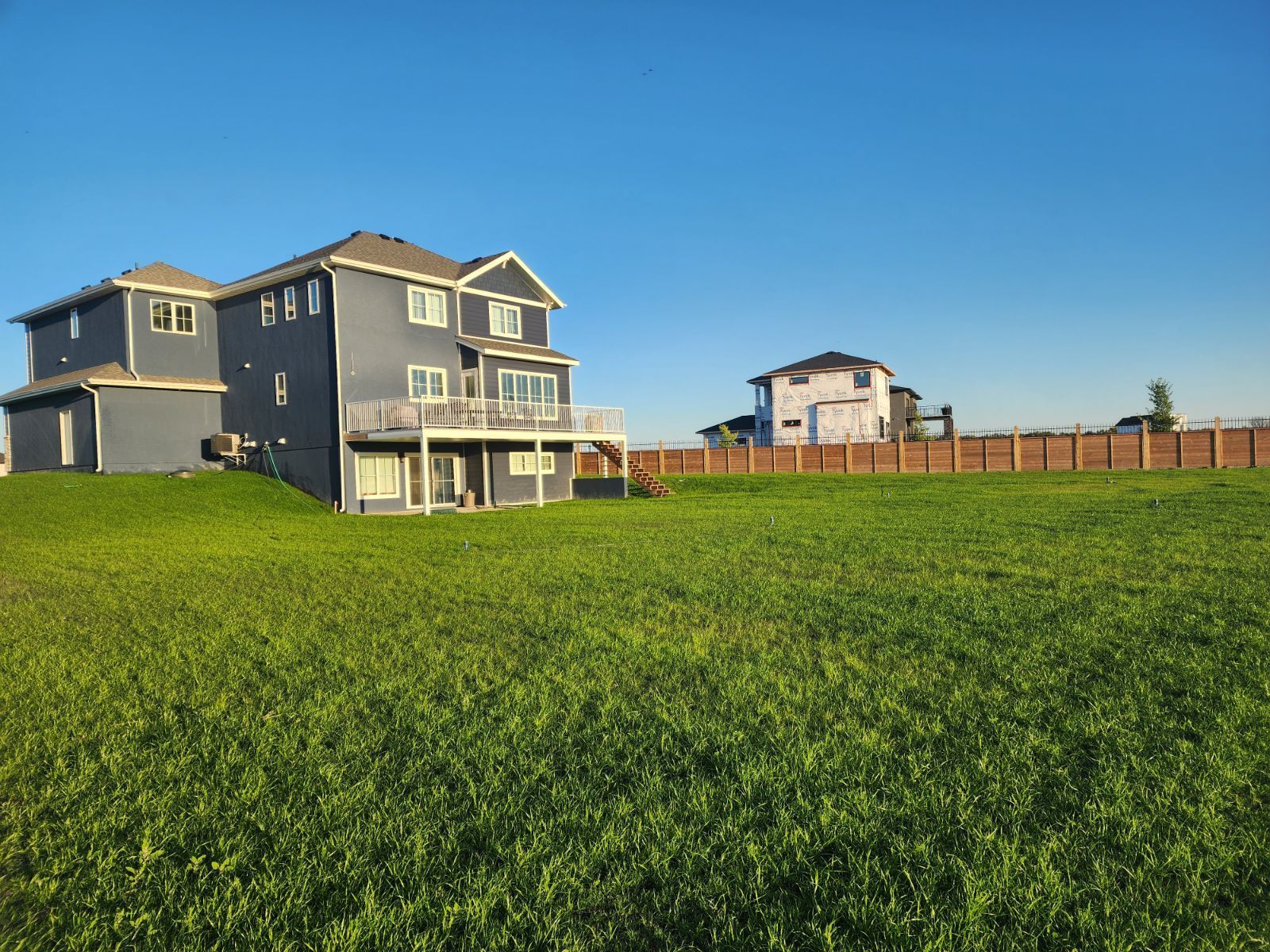 Freshly hydroseeded commercial property in Winnipeg