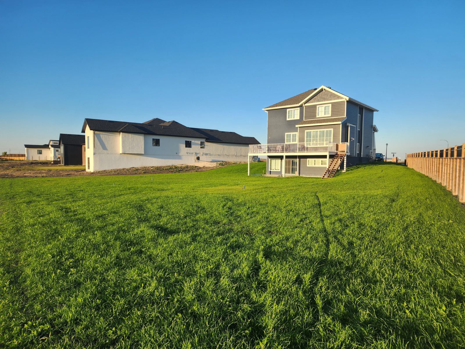 Freshly hydroseeded commercial property in Winnipeg