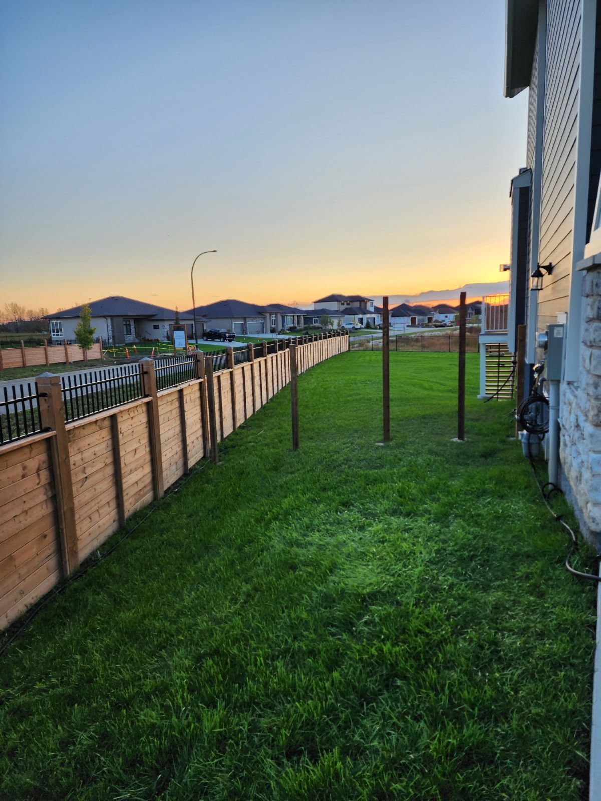 Freshly hydroseeded commercial property in Winnipeg