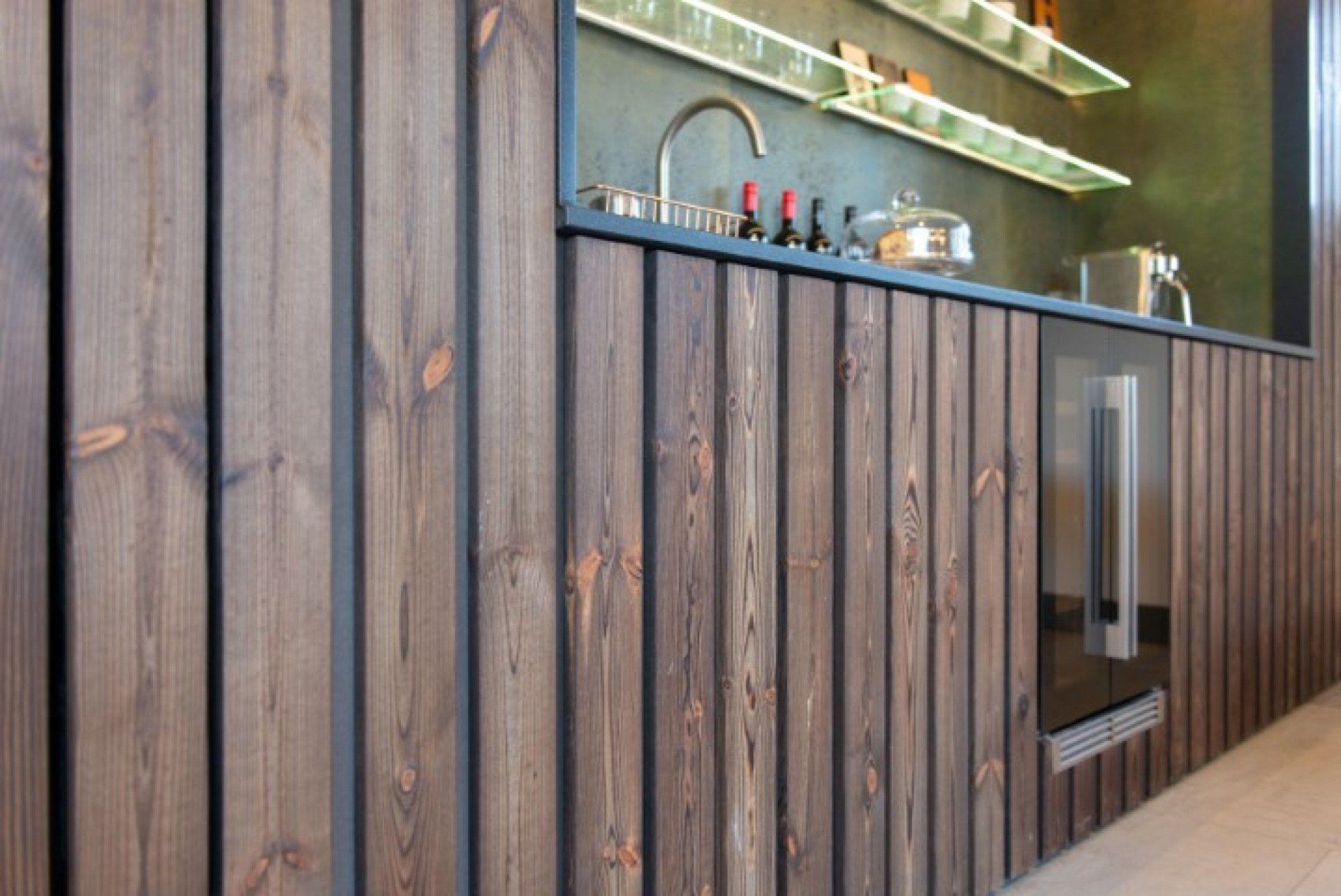 Garden bar timber cladding