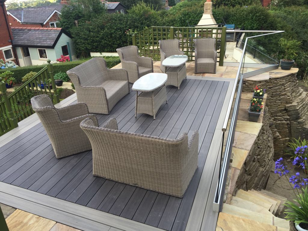 Beautiful grey treated timber deck and garden furniture