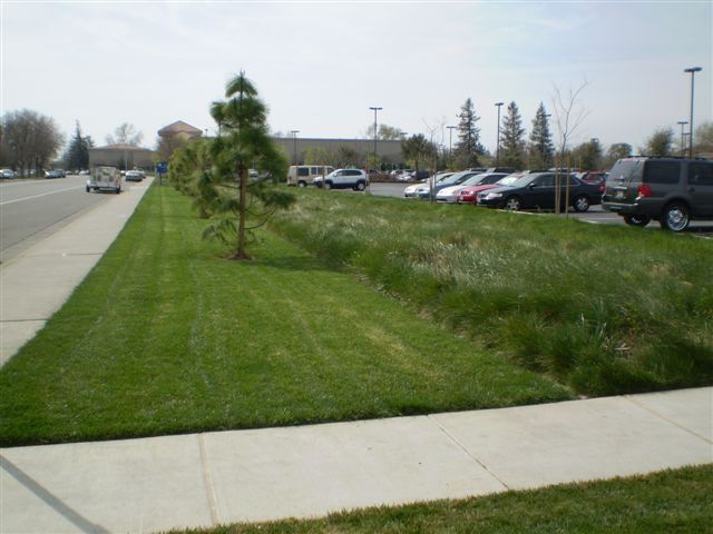 a parking lot with cars parked on the side of the road