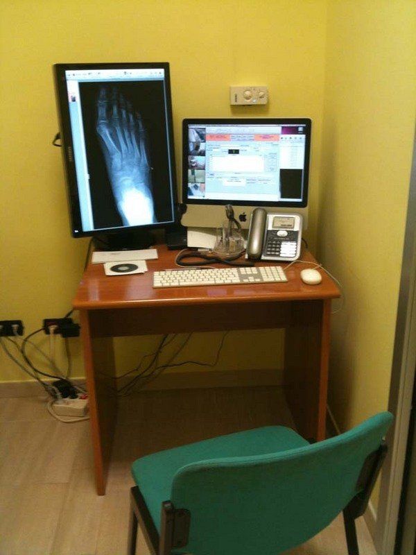 immagine di radiografia su schermo