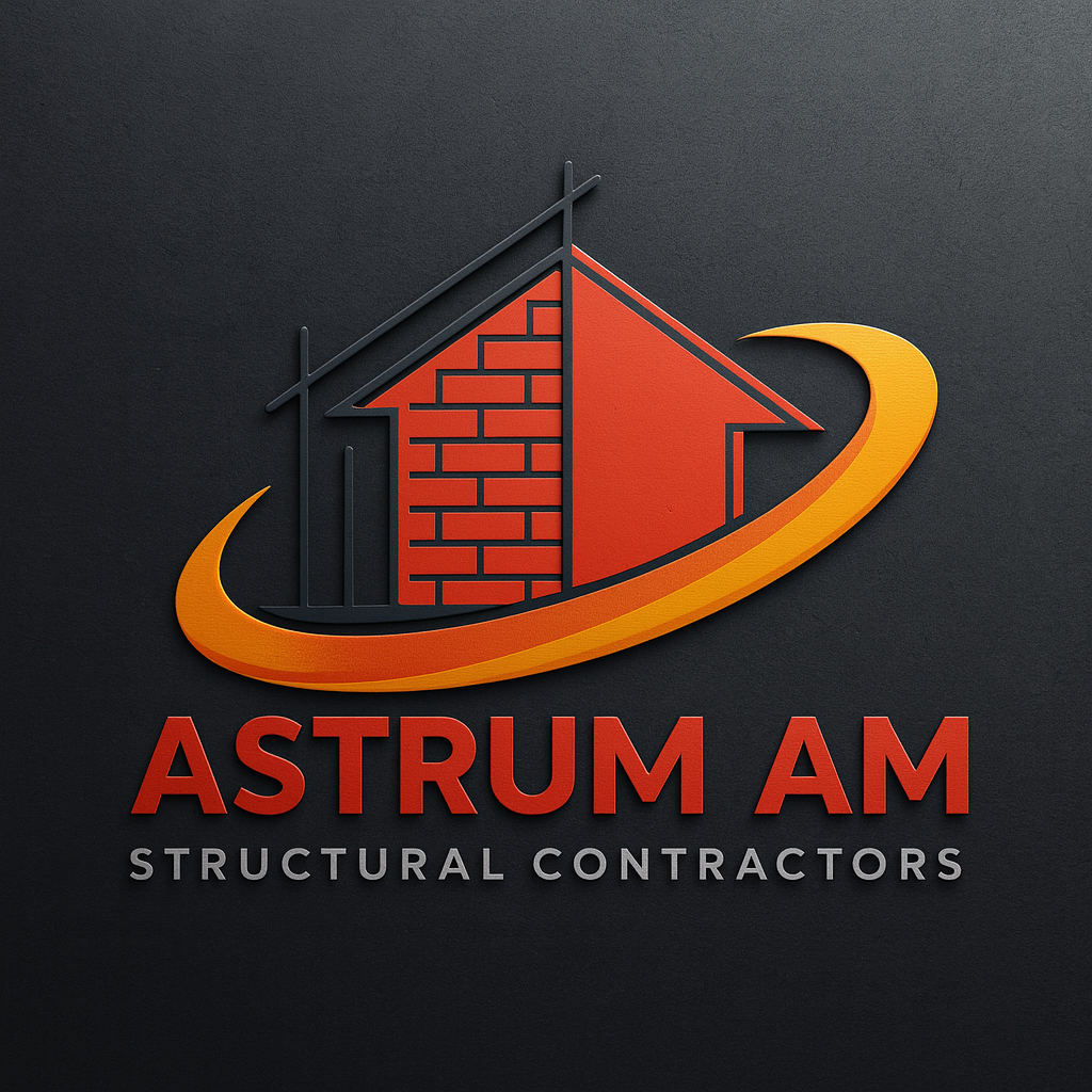 Logo: Red brick house with orange halo and text 