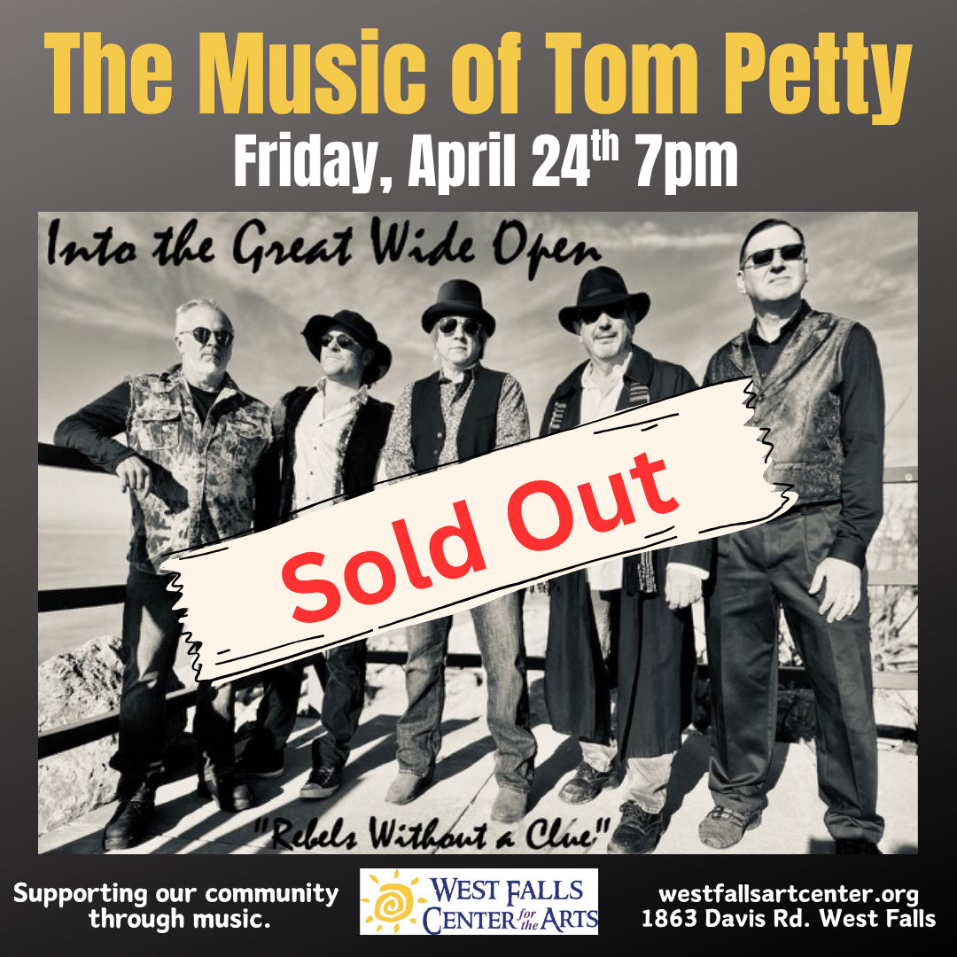 Poster for a Tom Petty tribute band. Five men are in a photo with the text: 