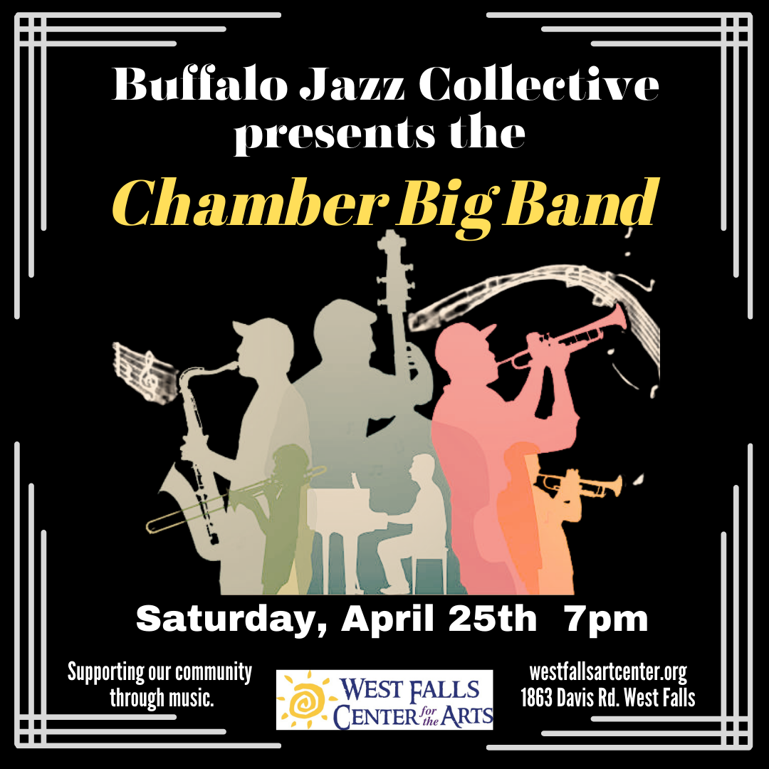 Poster for a jazz concert at West Falls Center for Arts. Featuring 
