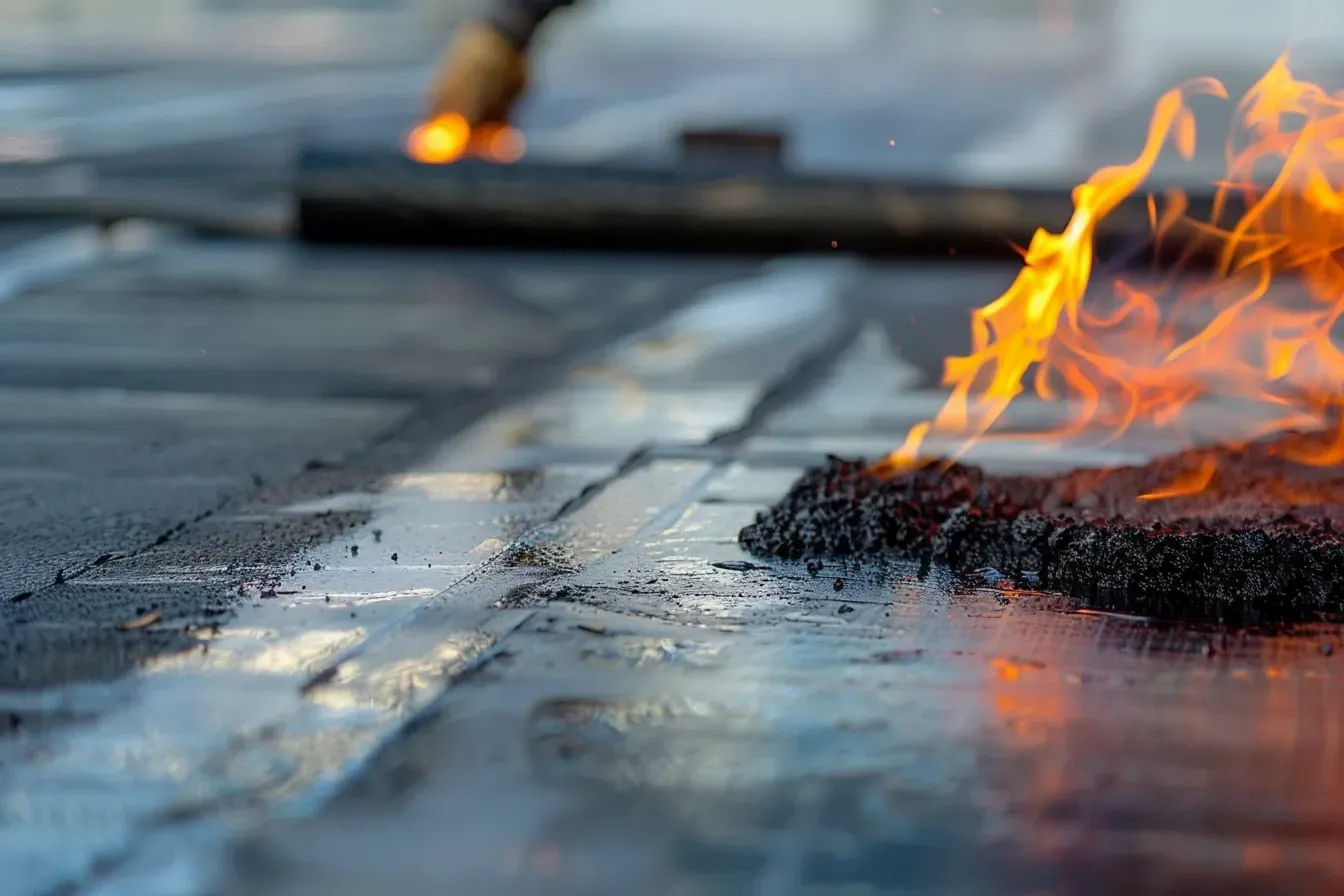 Commercial Flat Roof Repair in Spring Hill FL with flashing repair and membrane recoating.
