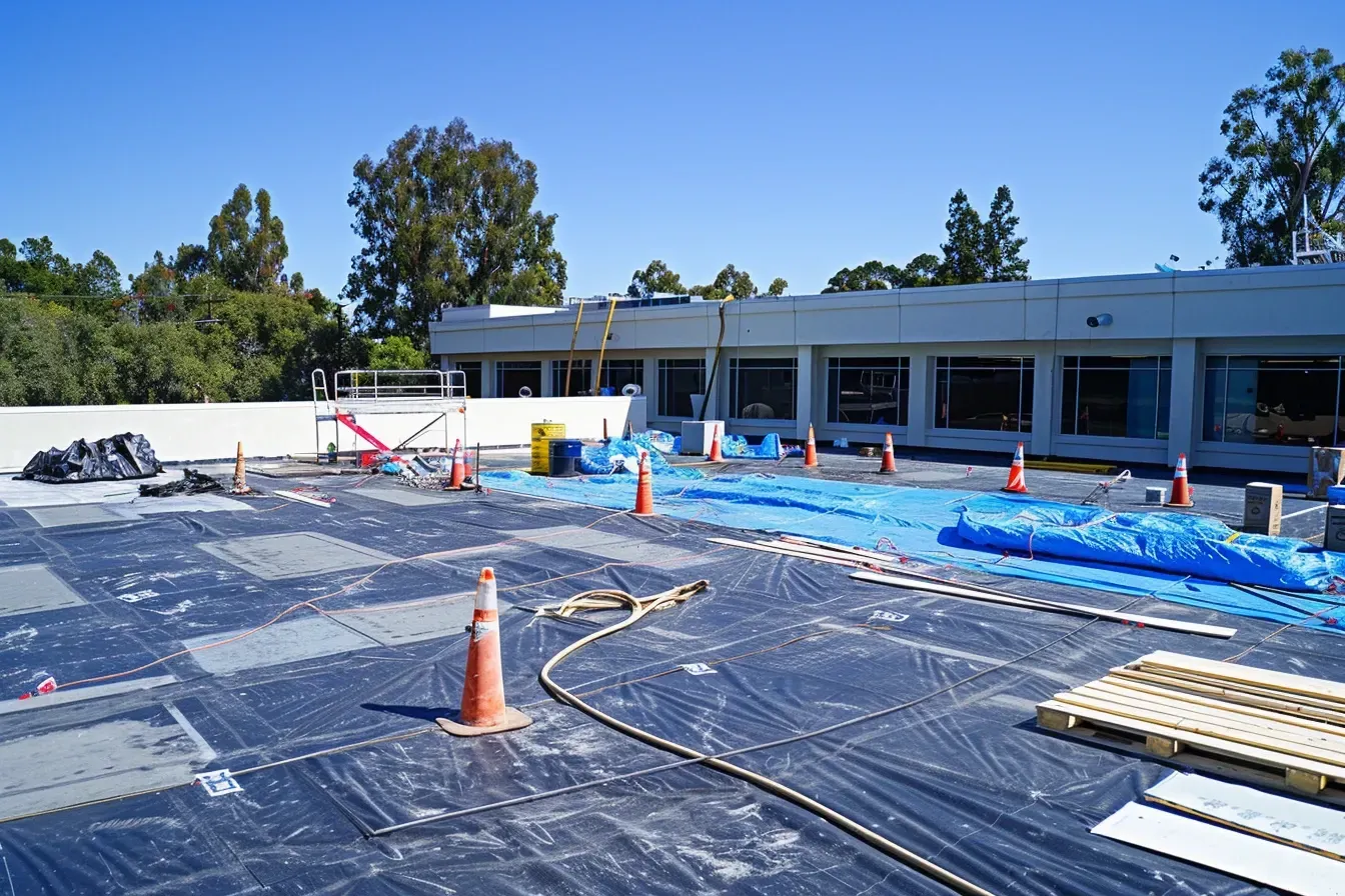 Commercial Flat Roof Repair in Spring Hill FL for punctures, blisters, and seam failures.