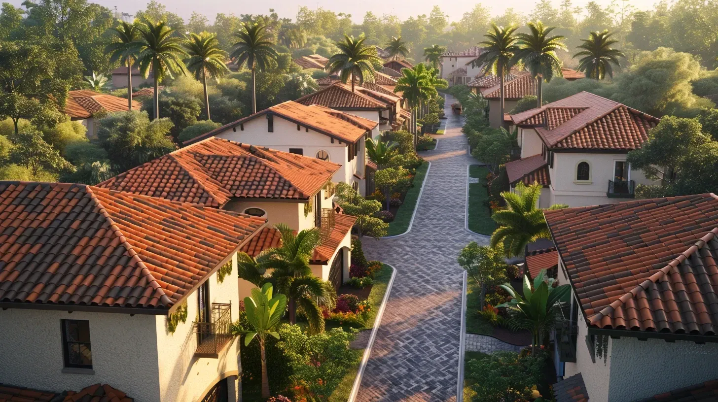 High-end concrete tile roofing Spring Hill FL with decorative ridge and hip caps.