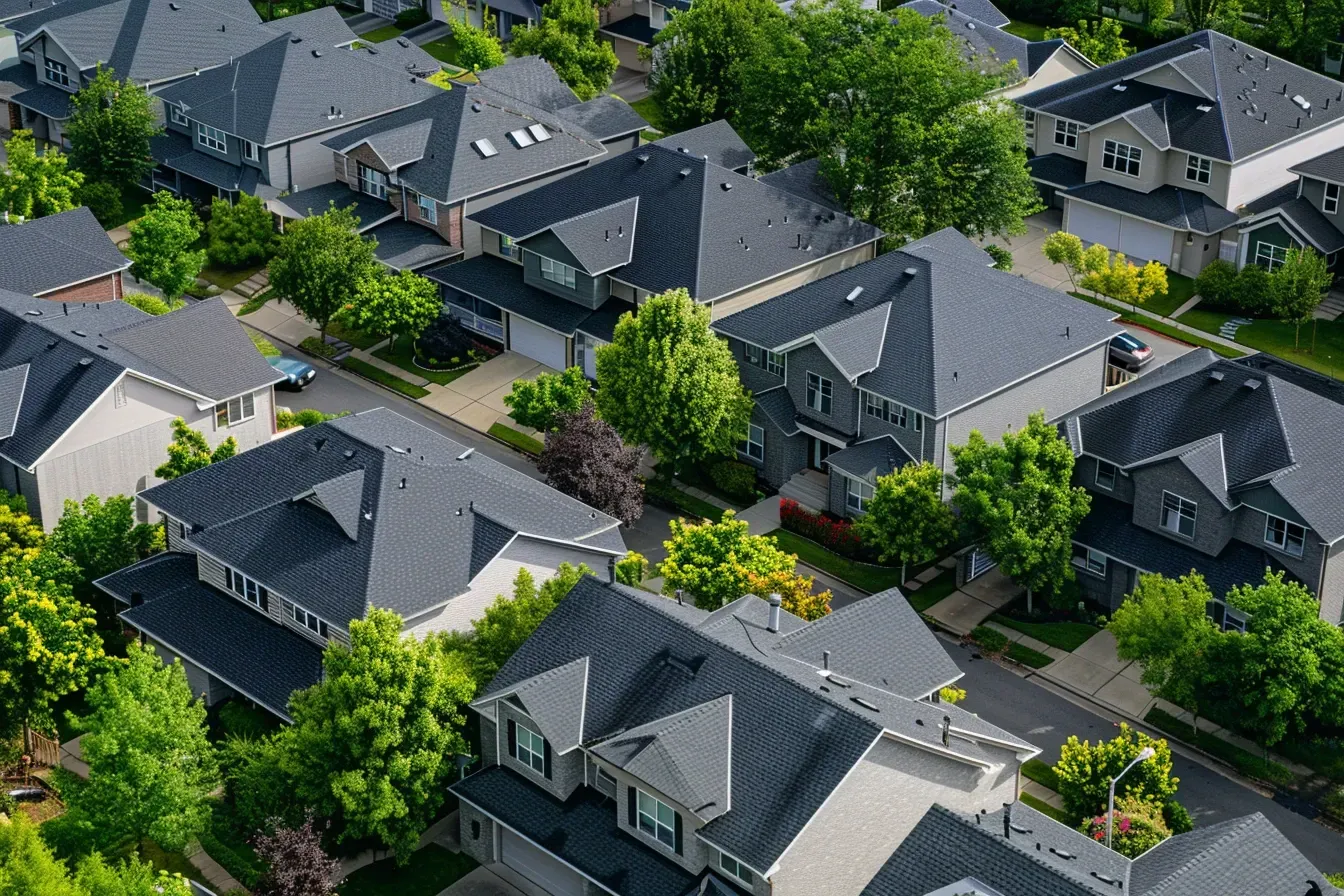 Spring Hill FL community with diverse roof types and high curb appeal.